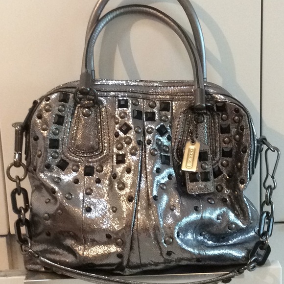Coach Handbags - Coach Pewter Studded Bag